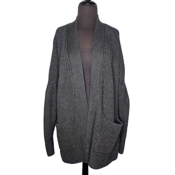 Anthropologie Sweaters - Anthropologie KNITTED & KNOTTED Posie Cardigan Lrg Gray Elbow Balloon Sleeve